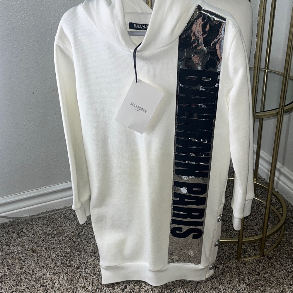 Balmain Women's White Cowl Neck Sweater